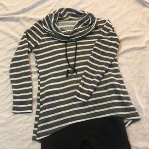 Stripped Rollneck Top